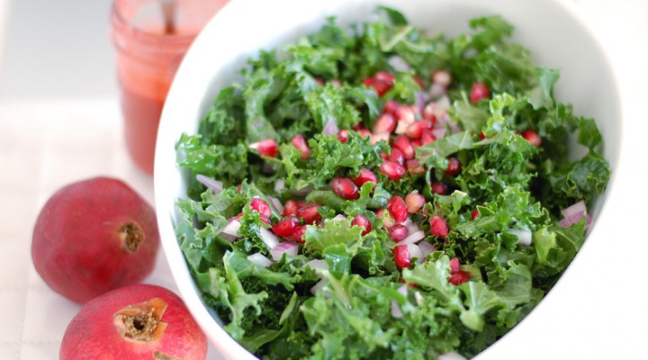 Raw Kale and Pomegranate Salad