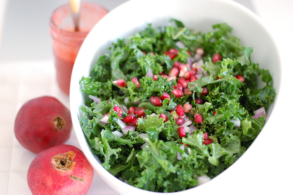Raw Kale and Pomegranate Salad