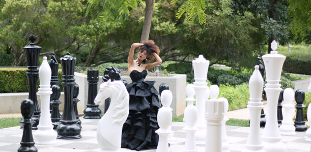 Ndoema sports a black tiered organza strapless gown by African designer Mimi Plange | The Global Girl Fashion Editorials