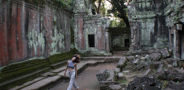 The Global Girl Travels: Ndoema at Ta Prohm's jungle temple in Cambodia