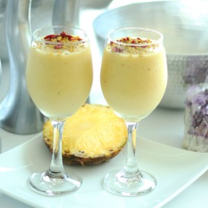 The Global Girl Raw Vegan Recipes: This creamy tropical smoothie is not only pretty, it’s loaded with beautifying goodies and it’s the perfect summer thirst-quencher.