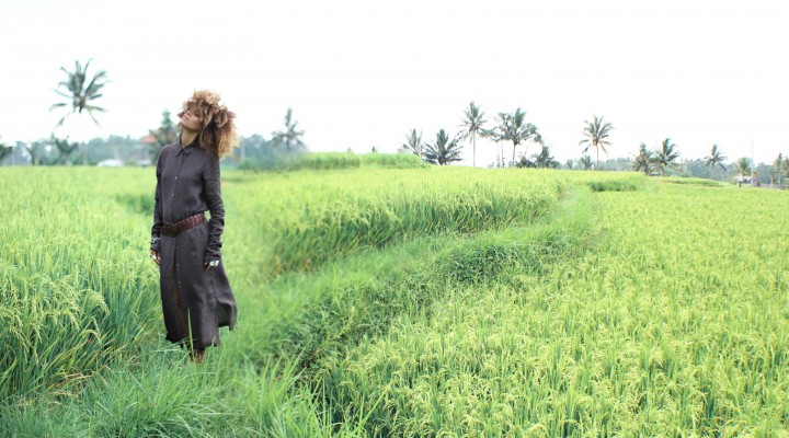 The Global Girl Travels: Ndoema takes a stroll through Ubud's archetypal rice paddy fields in Bali, Indonesia.