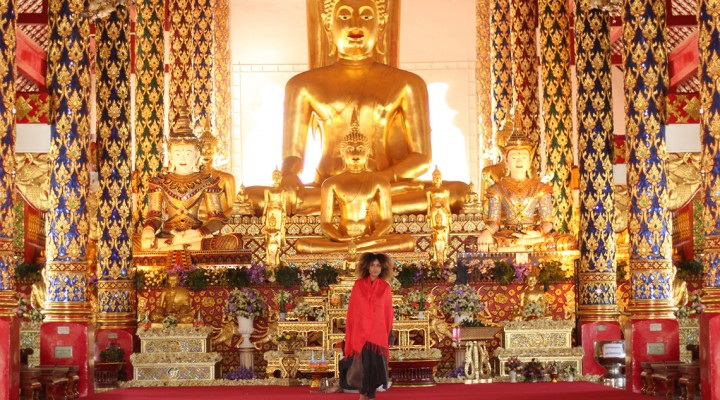 The Global Girl Travels: Ndoema at the Royal Temple of Wat Suan Dok in Chiang Mai, Thailand.