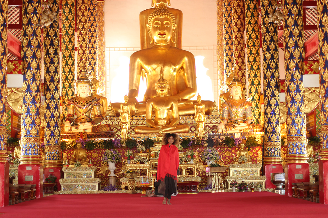 The Global Girl Travels: Ndoema at the Royal Temple of Wat Suan Dok in Chiang Mai, Thailand.