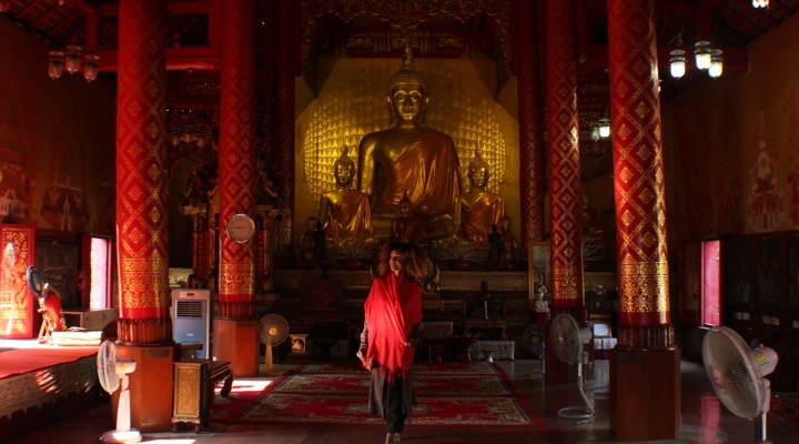 The Global Girl Travels - Thailand: Ndoema at Wat Sri Suphan, one of Chiang Mai's most spectacular sacred sites.