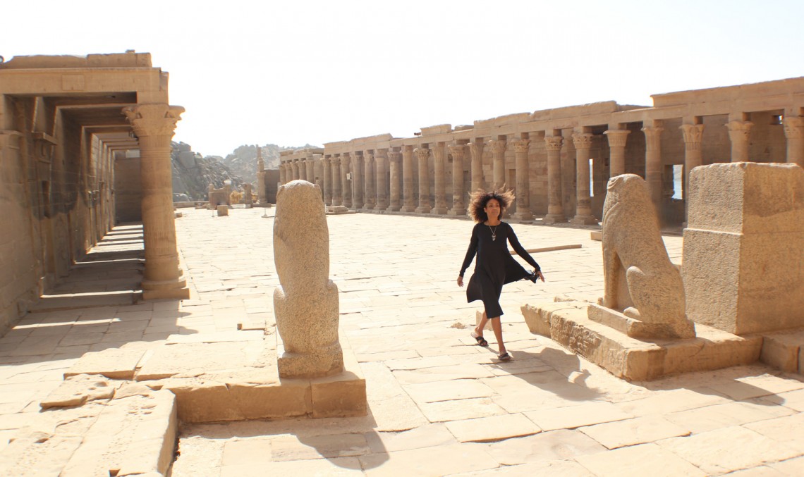 The Global Girl Travels: Ndoema at the Philae Temple in Aswan, upper Egypt.