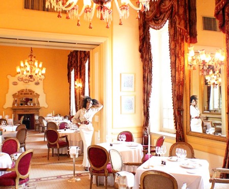 The Global Girl Travels: Ndoema has a princess moment at the 1886 restaurant at the Sofitel Winter Palace in Luxor, Egypt.