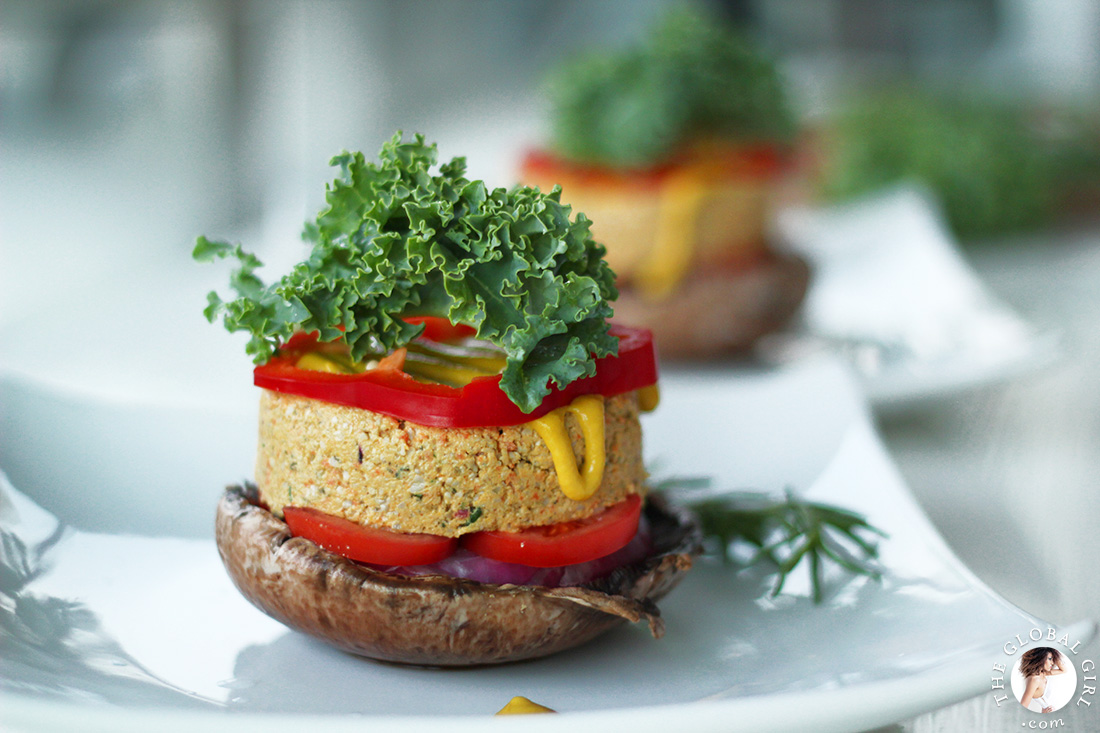 Raw Vegan Portobello Mushroom Burgers