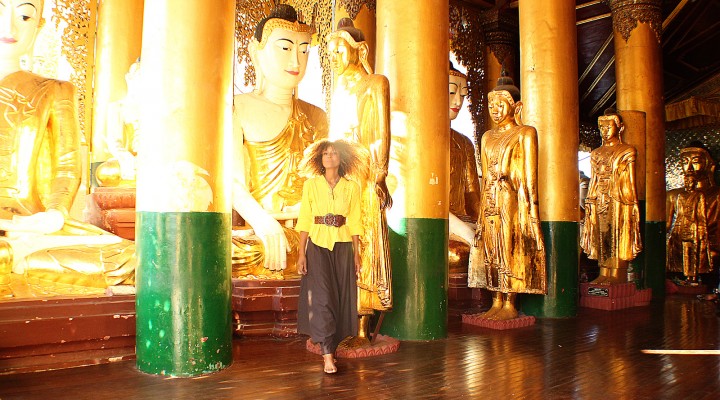 The Global Girl Travels: Ndoema at Shwedagon Pagoda in Yangon, Burma.