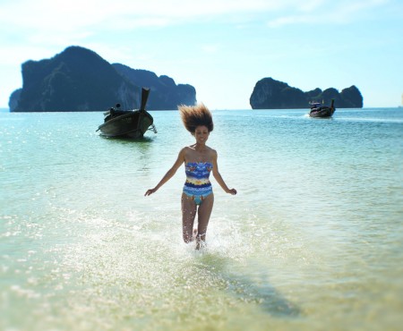 The Global Girl Travels: Ndoema at Koh Pakbia Island Beach in the Andaman Sea, Southern Thailand.