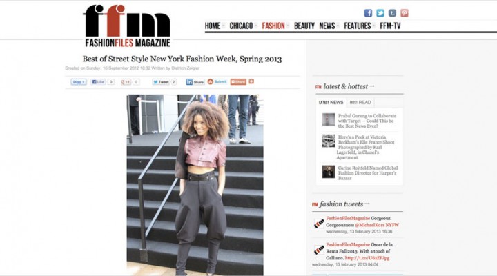 Ndoema The Global Girl featured in Fashion Files Magazine during New York Fashion Week.