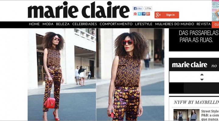 Ndoema in clashing head-to-toe floral print look - Marie Claire Brazil