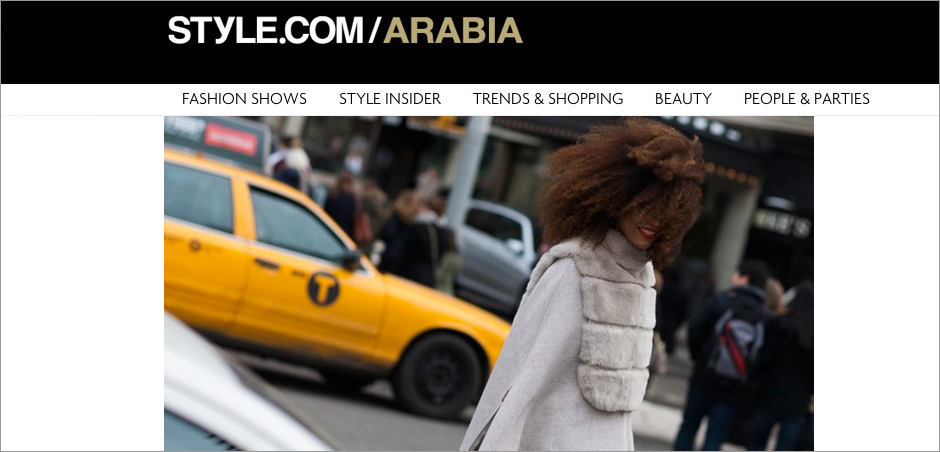 The Global Girl Press: Ndoema featured on Style.com/Arabia sporting Son Jung Wang Fall 2013 - New York Fashion Week Fall 2014